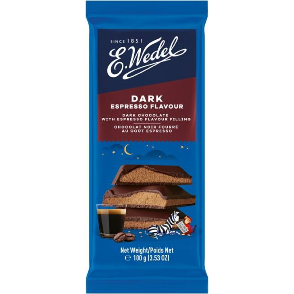 Wedel Espresso Dark Chocolate Bar 100gx20 Premier Polmarex