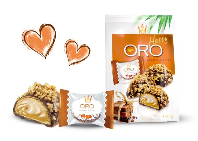 Flis -  Happy Oro Caramel Wafer Bag 140gx10