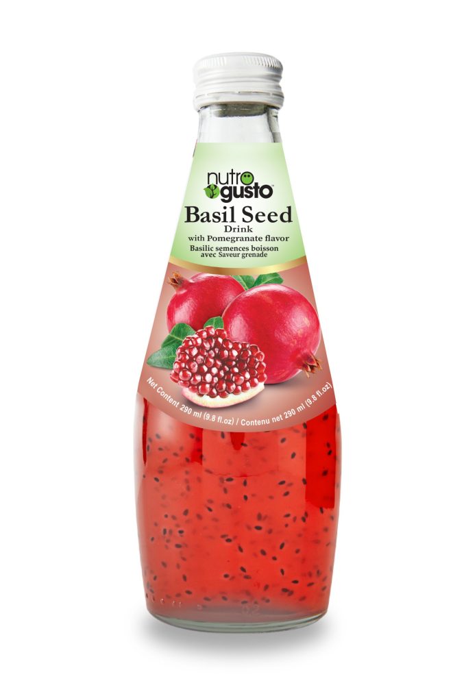 NutroGusto - Basil Seed Drink with Pomegranate Juice 290mlx24