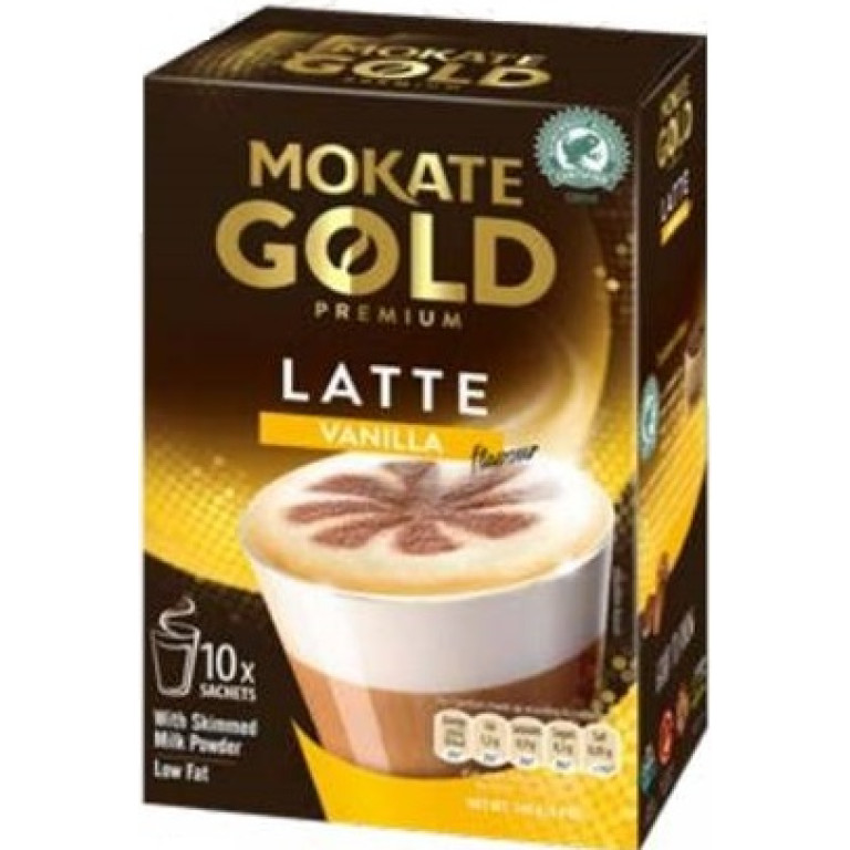 Mokate – Gold Premium Latte Vanilla 140gx12 – Premier Polmarex