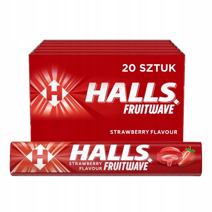 Halls -  Fruitwave Strawberry  45gx20
